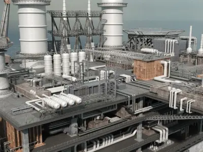 oil platform 3D model 5
