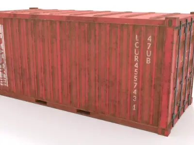 Container 20 ft low poly Low-poly 3D model purchase