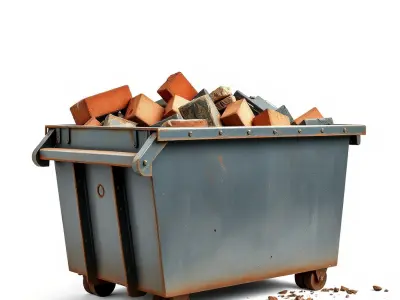 Industrial Dumpster with Bricks Model Pack Low-poly 3D model