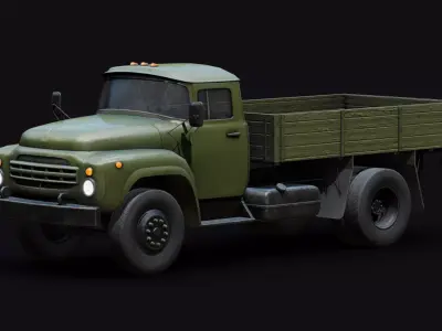 Soviet Military Truck Low-poly 3D model