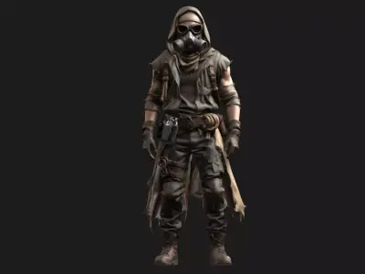 Scavenger Survivor Post-Apocalyptic Character 3D model