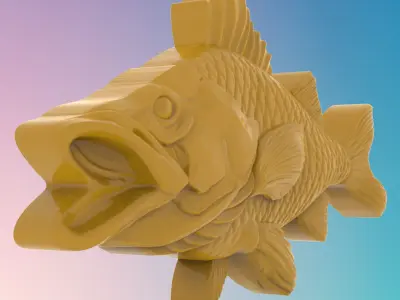 Carp fish 3D MODEL STL FILE FOR CNC ROUTER LASER 3D print model