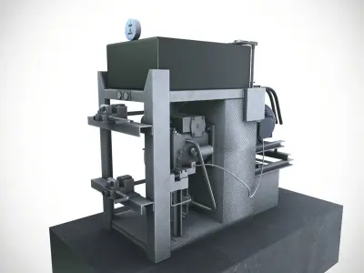 Heavy Duty Motor Setup Low-poly 3D model