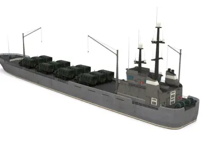 transport ship Low-poly 3D model