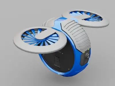 DRONE BOT rigged - animated 3D model