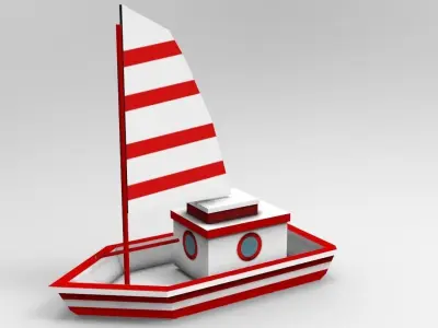 Low Poly Sail Boat Low-poly 3D model