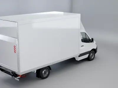 Mercedes Sprinter Tail Lift Box Van Low-poly 3D model