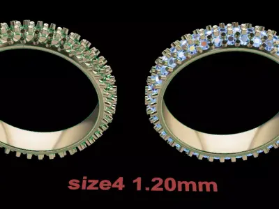 Dainty Cluster Diamond Infinity Band Size4 3D print model