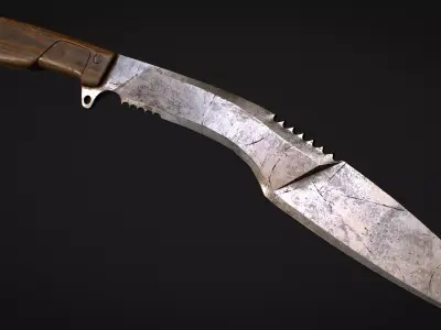 Kukri Knife Low-poly 3D model