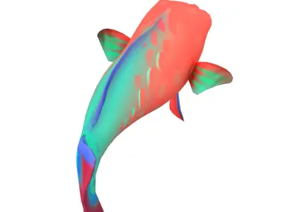 Parrot Animated Fish  Low-poly 3D model