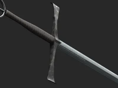 Irish Gallowglas Sword Low-poly 3D model