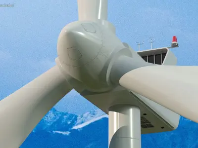 Vestas Horizontal Axis Wind Turbine 3D model
