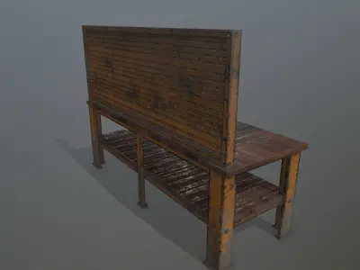 workbench industrial bench Low-poly 3D model