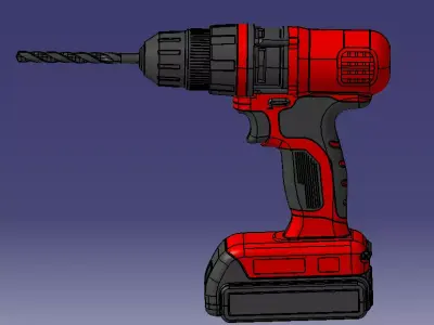 Hand drill model Low-poly 3D model