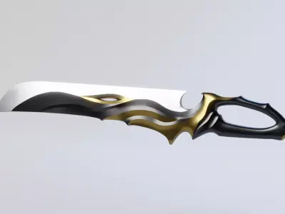 Fantasy Sword Low-poly 3D model 9
