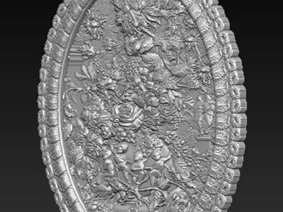 Decorative Frame Flowers 3D Model 3D print model purchase