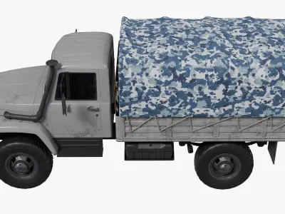 military truck 3D model Textured