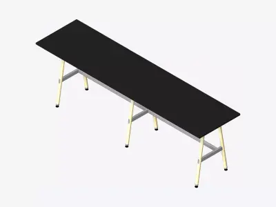 Desk - Timberline - Workstation - Sgl - Side - 2 - Person - High Low-poly 3D model