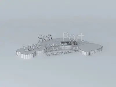 Sea Electrical Dam Free 3D model