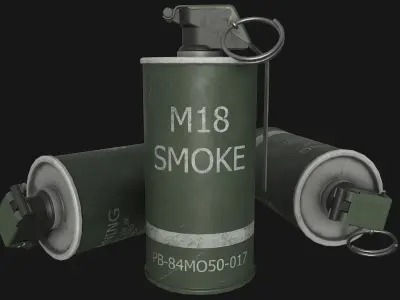 M18 Smoke Grenade Free low-poly 3D model