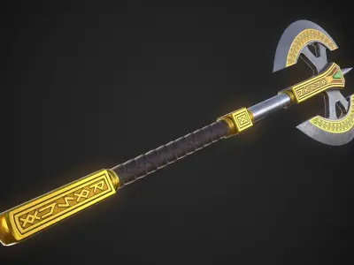 Fantasy Axe 04D Low-poly 3D model