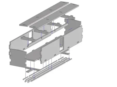 1 Scale 1-12 wooden Boxcar kit Live Steam 3D print model