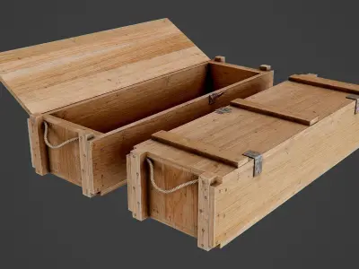 Wooden Ammo Box - PBR Game-Ready Low-poly 3D model purchase