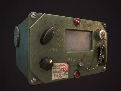 Vintage Military Dosimeter - Low-poly Game-ready PBR 3D Model Low-poly 3D model