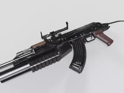PA md 86 Assault Rifle with detachable AG-40 Grenade Launcher Low-poly 3D model