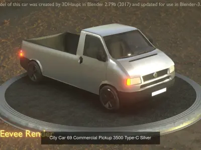 City Cars All Types A B C D E Silver 3D Model Pack