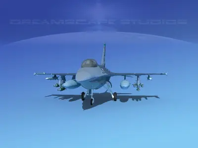 Gen Dyn F-16A Falcon V21 USAF 3D model