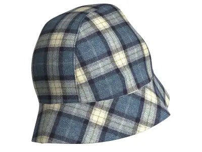 Check Bucket Hat 3D model