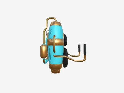 Jetpack A07 Blue Orange - SciFi Character Design Low-poly 3D model
