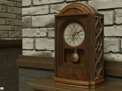 Vintage Clocks Low-poly 3D model