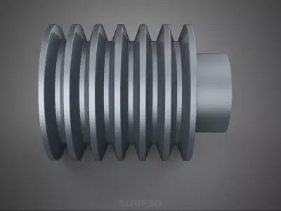STANDARD 6 SIX SEXTUPLE GROOVE TRACK PULLEY SHEAVE WHEEL V BELT 3D model