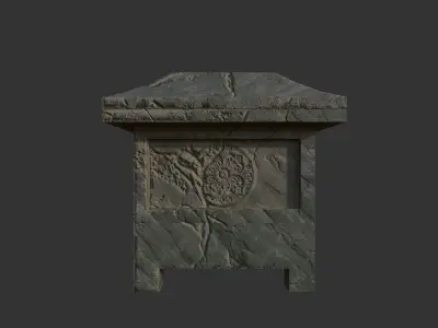 Old Stone Chest Low-poly 3D model