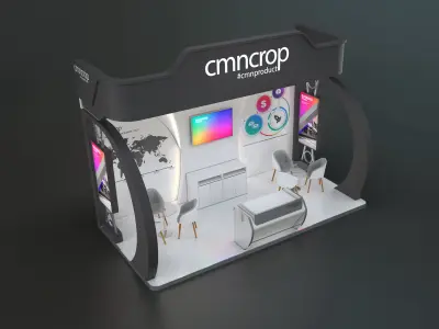 exhibition stand 18 sqm 3D model buy