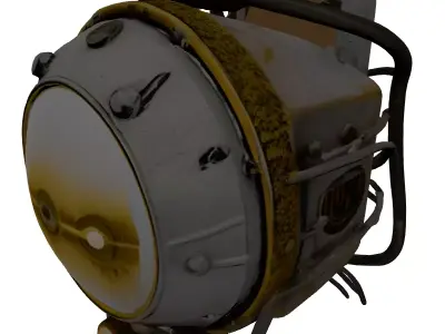 Industrial Steampunk Weathered Spotlight 3D model