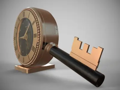 Swiza Antique Clock Low-poly 3D model