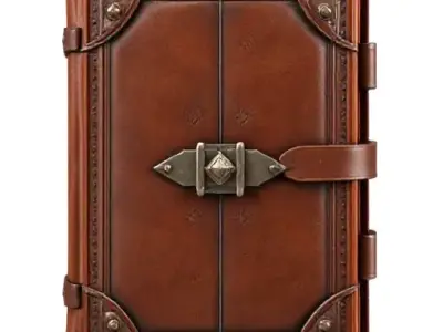 Leather Spell book Low-poly 3D model