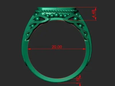 A MAN S RING WITH AN ORNAMENT 2 Printable Model 3D print model