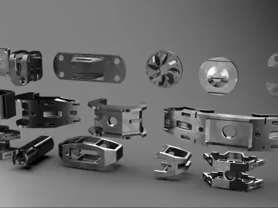 Big pack kitbash scifi robotic part  num2 3D model