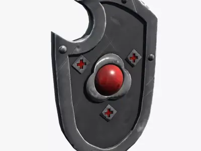 Stylized Steel Heater Shield Low-poly 3D model