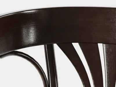 VINTAGE DARK BROWN COATED THONET STYLE CHAIR Low-poly 3D model