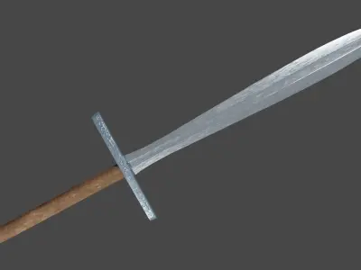 Xyphos sword with Grossmesser handle Low-poly 3D model