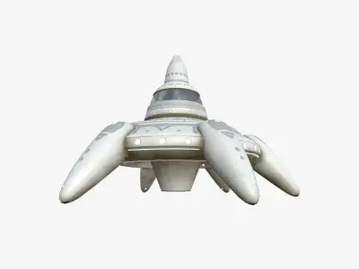 Alien Spaceship UFO G09 Full White - Sci Fi Spacecraft Design Low-poly 3D model