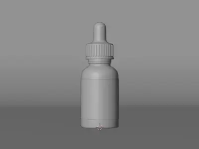 Dropper Bottle 3D Model Cosmetic Serum Packaging Mockup 3D model
