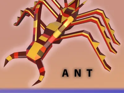 Stylized Ant Low-poly 3D model