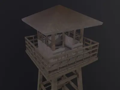 Military Watchtower 3D Model Low-poly 3D model