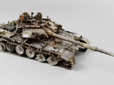 Russian T-90 tank destroyed by Ukrainian army  3D model